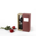 DS Custom handmade single wooden wine box with paper sleve